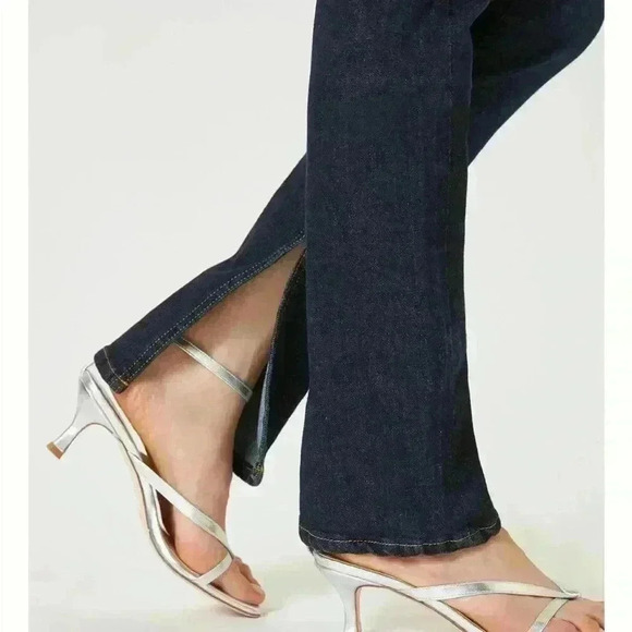 NWT x Anthropologie Pilcro The Split Straight Jeans in Denim Dark sz 27 - Picture 3 of 9